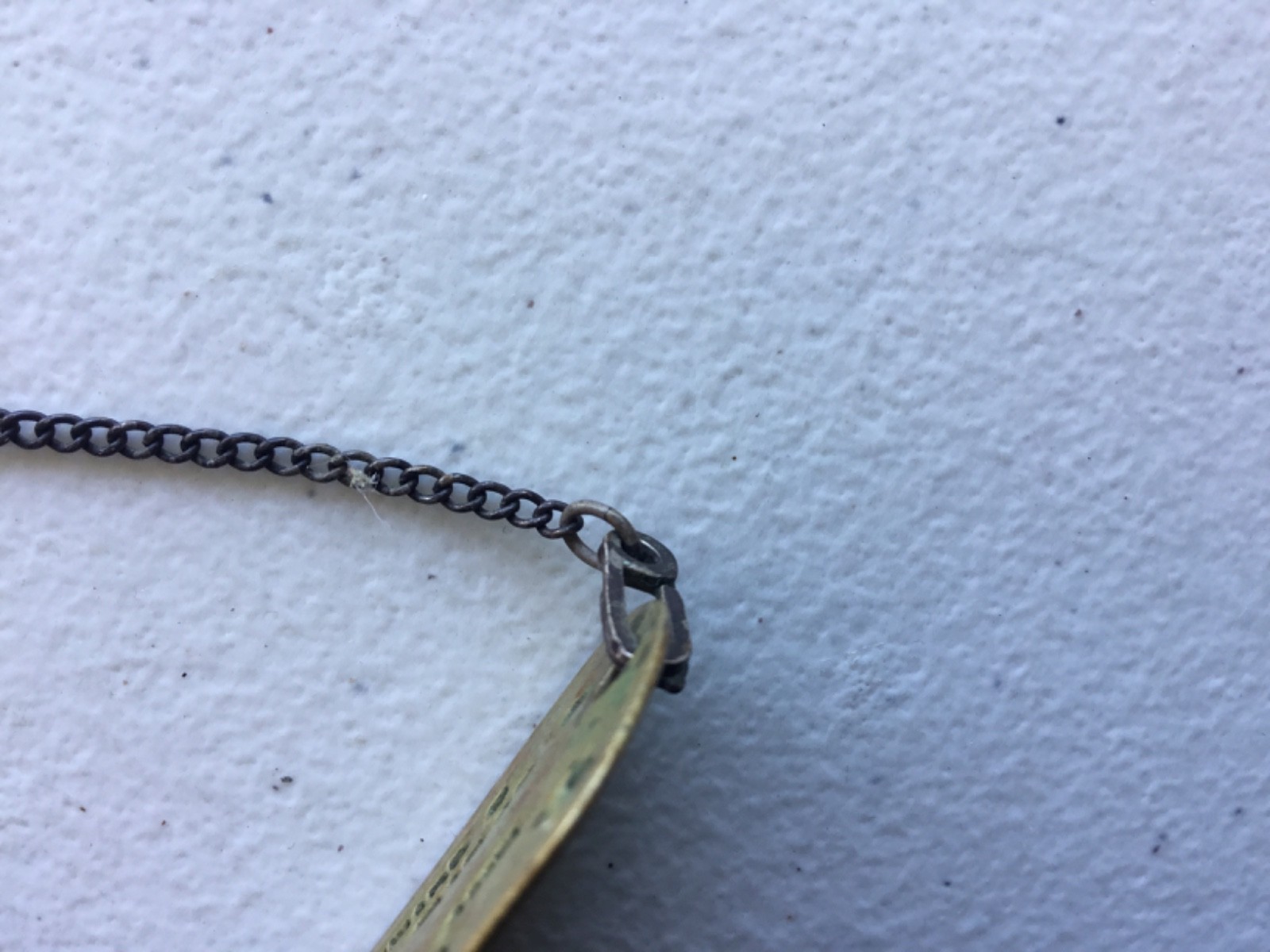 WWII Brass Notched Dog Tags On Sterling J-Hook Chain T-43 P