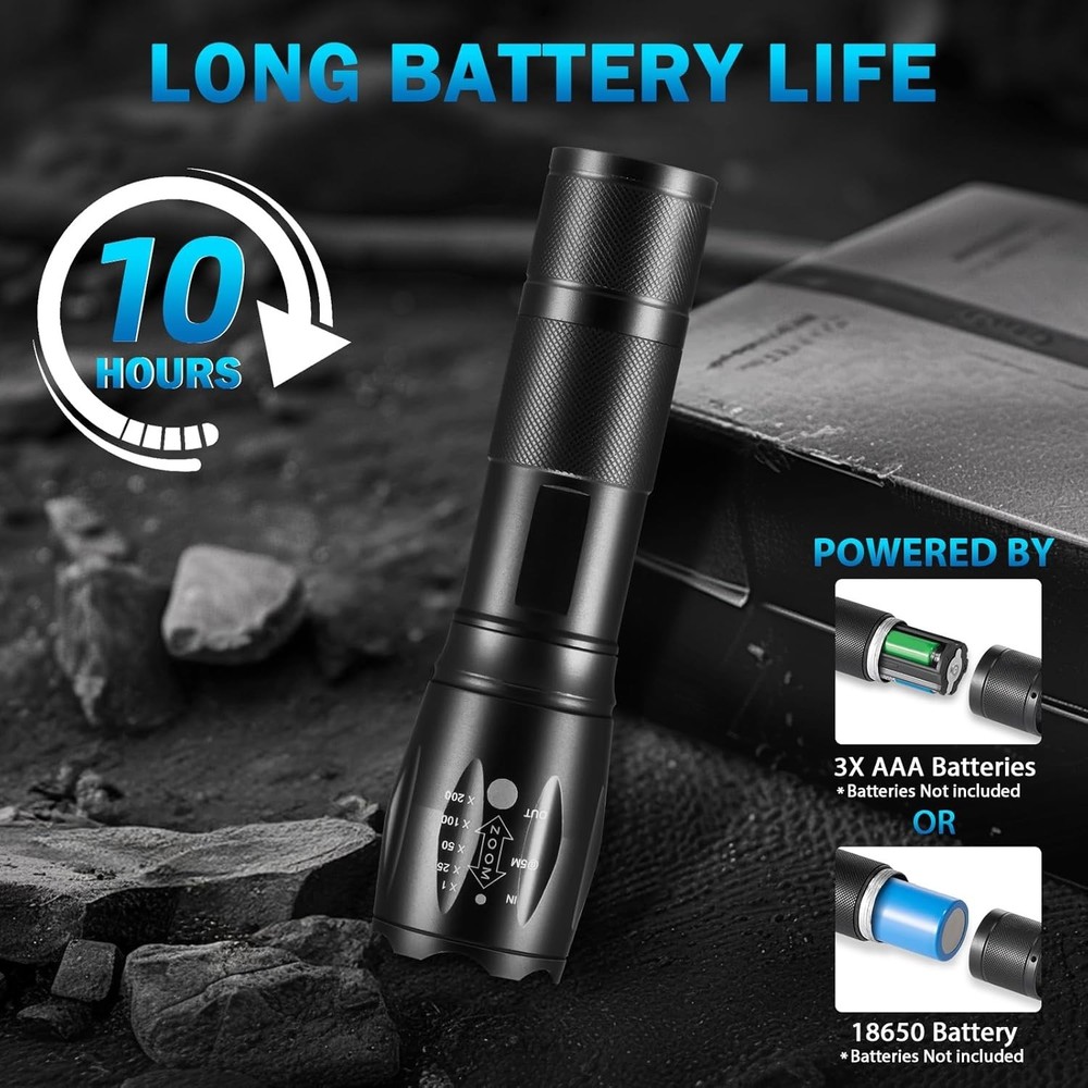 6Pack Tactical Flashlight Set - 400 Lumens