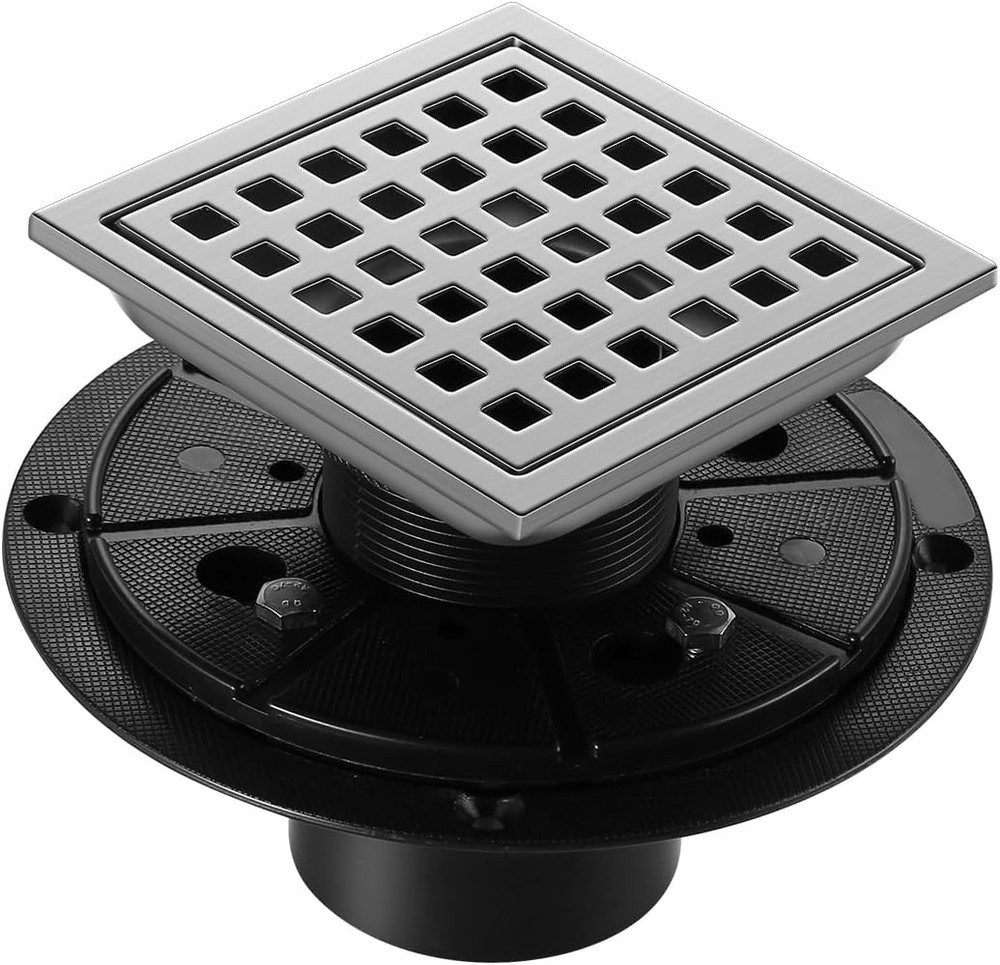 Square Shower Floor Drain 4 Inch Chrome