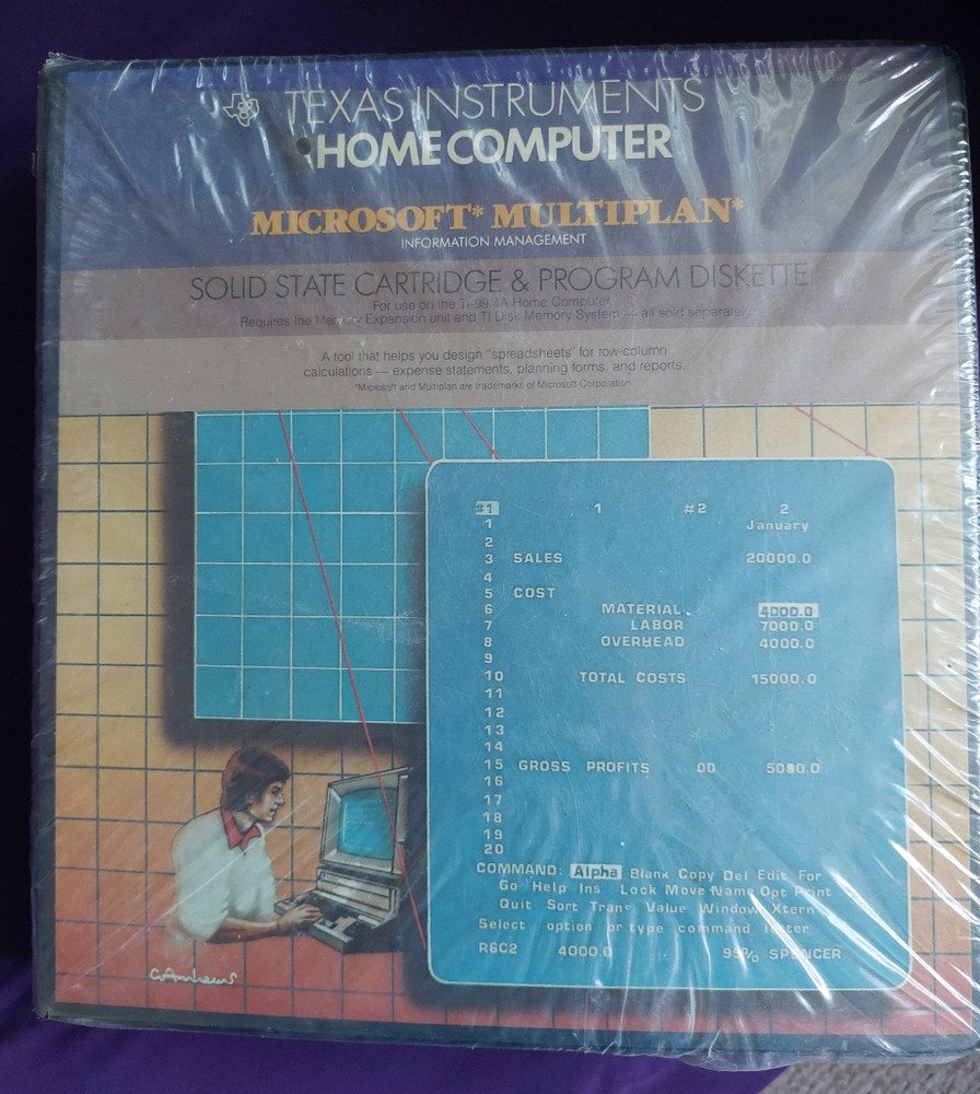 MICROSOFT MULTIPLAN TI-99/4A NOS Sealed