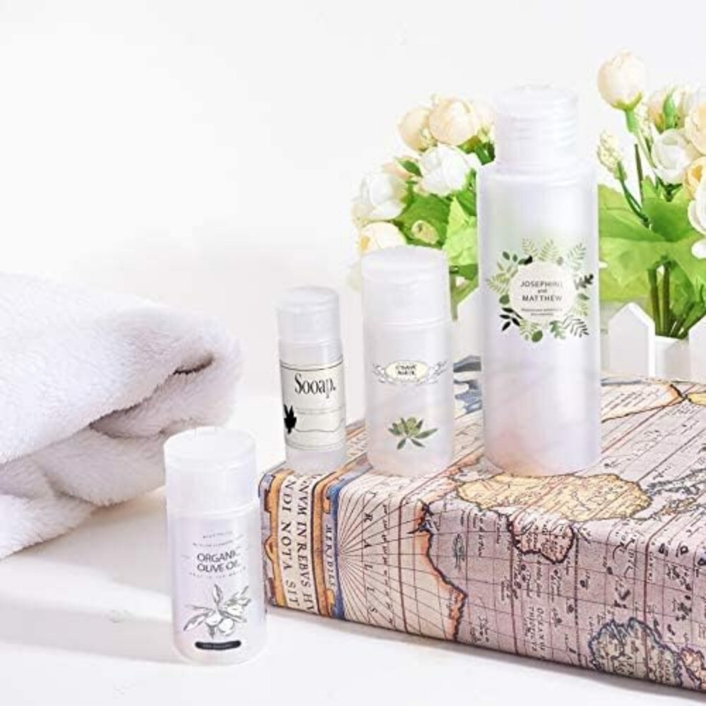 1set 10pcs PE Plastic Empty Refillable Flip Cap Bottles with 2pcs Disposable