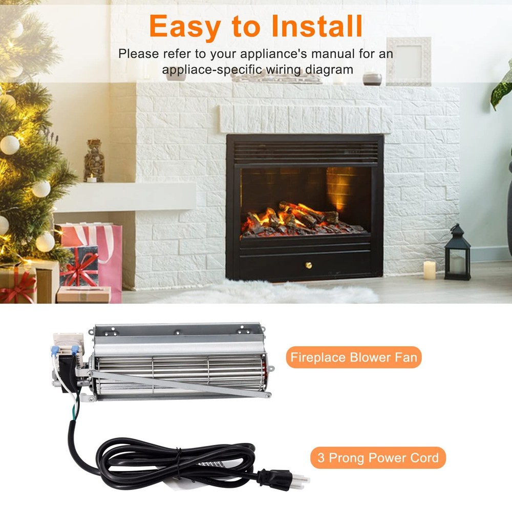 Replacement Fireplace Blower Fan Kit Compatible with Multiple Fireplace Brands