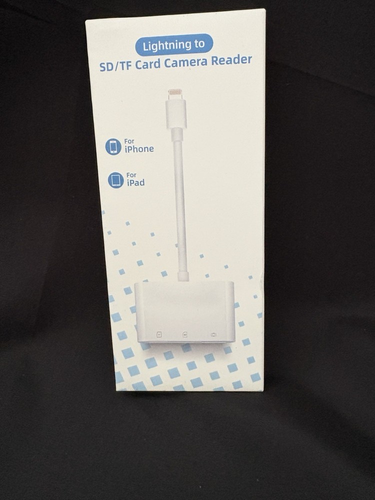 Lightning to SD/TF Card Camera Reader Adapter for iPhone/iPad – New