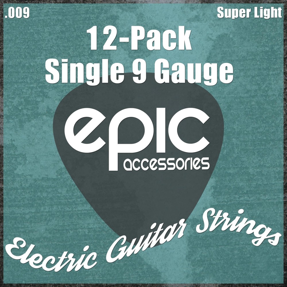 12-Pack .009 Gauge High E String Single 1st-High E Strings 9 Gauge, 9