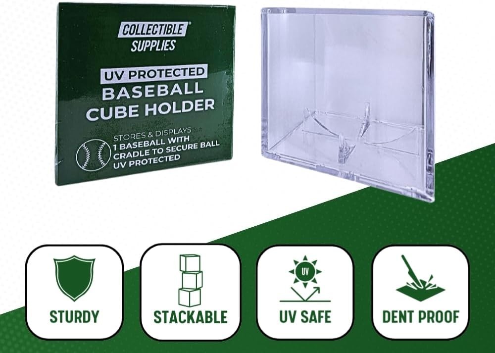 UV Protected Baseball Display Case | Acrylic 1 Cube, Clear