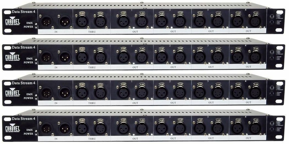 4 Chauvet DJ DATASTREAM 4 Data Stream 1-4 Universal DMX-512 Optical Splitters