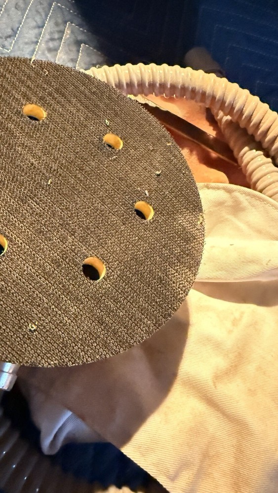 Pneumatic Palm Sander Buffer Handheld With Collection Bag 6”