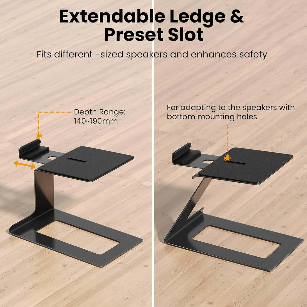 Desktop Speaker Stands Pair, Speaker Riser for Most Small & Medium Bookshelf Spe