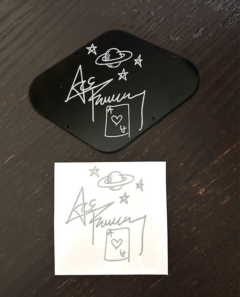 Ace Frehley of Kiss autograph  UV DTF Decal Sticker  4 LP guitar control Cover