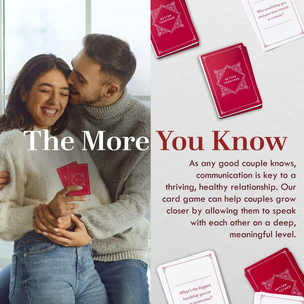 Couples Conversation Cards Game – 100 Romantic & Deep Questions for Date Night –