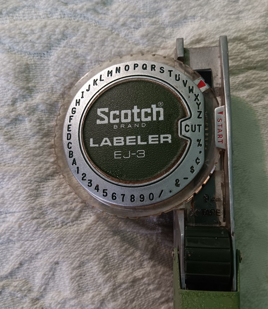 Vintage Scotch Brand EJ-3 Label Maker Labeler Works