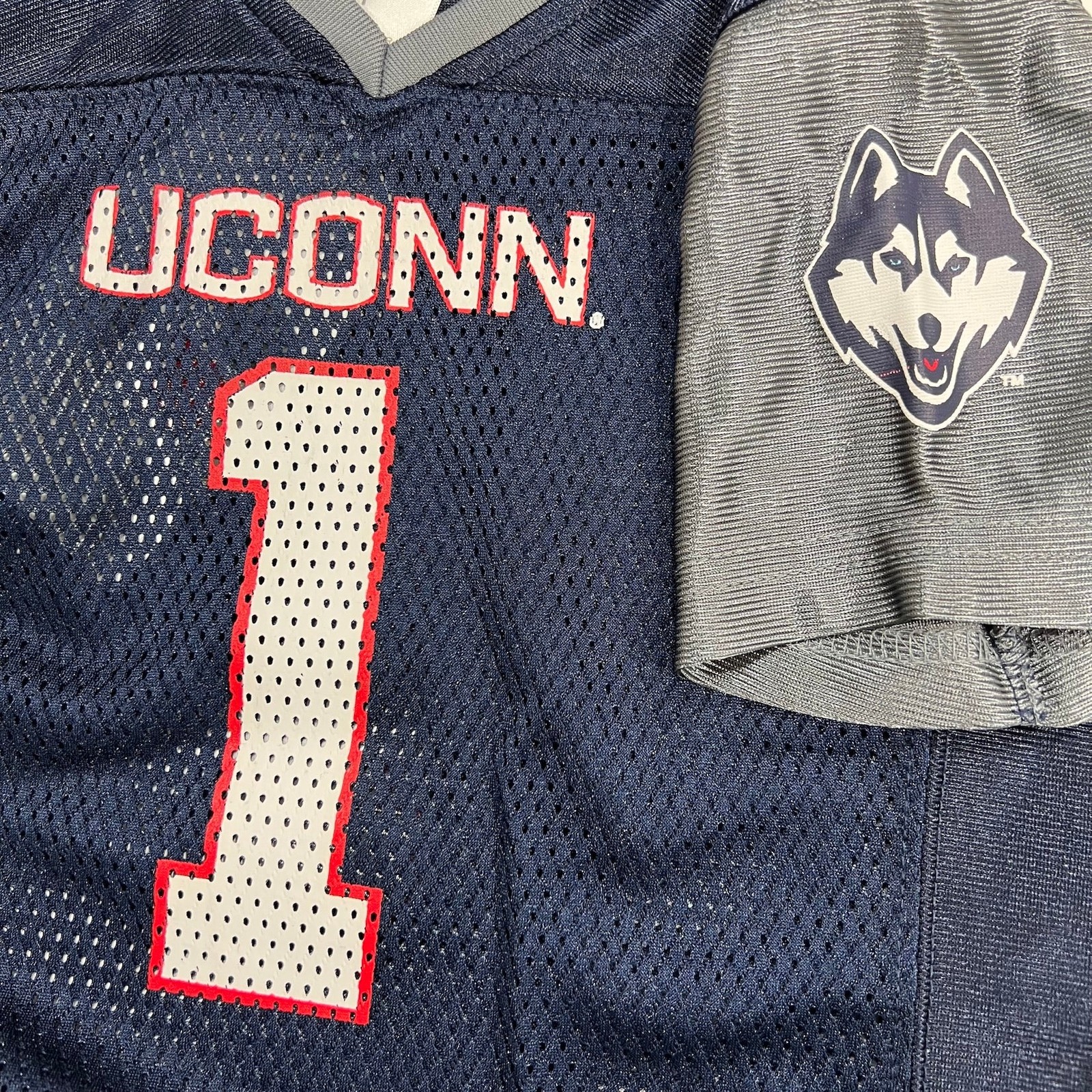 UConn Huskies Toddler Blue Football Jersey by Russell Sports - Sizes 2T-5T