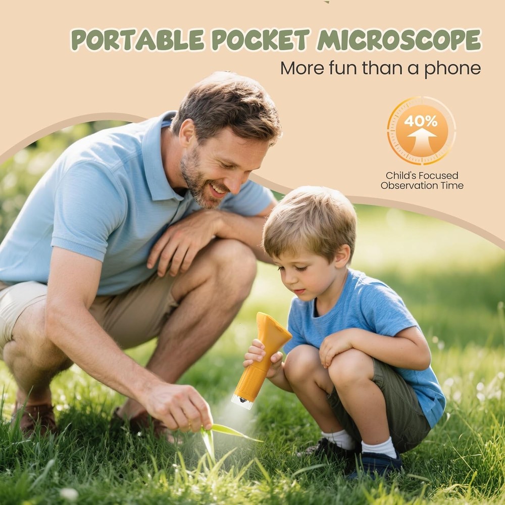 Kids Digital Microscope 1000X HD Camera, Portable Handheld MicroScope for Sci...