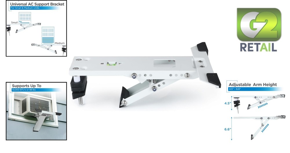 AC Support Bracket for All Window Sizes - Precision Level Included for Easy Use