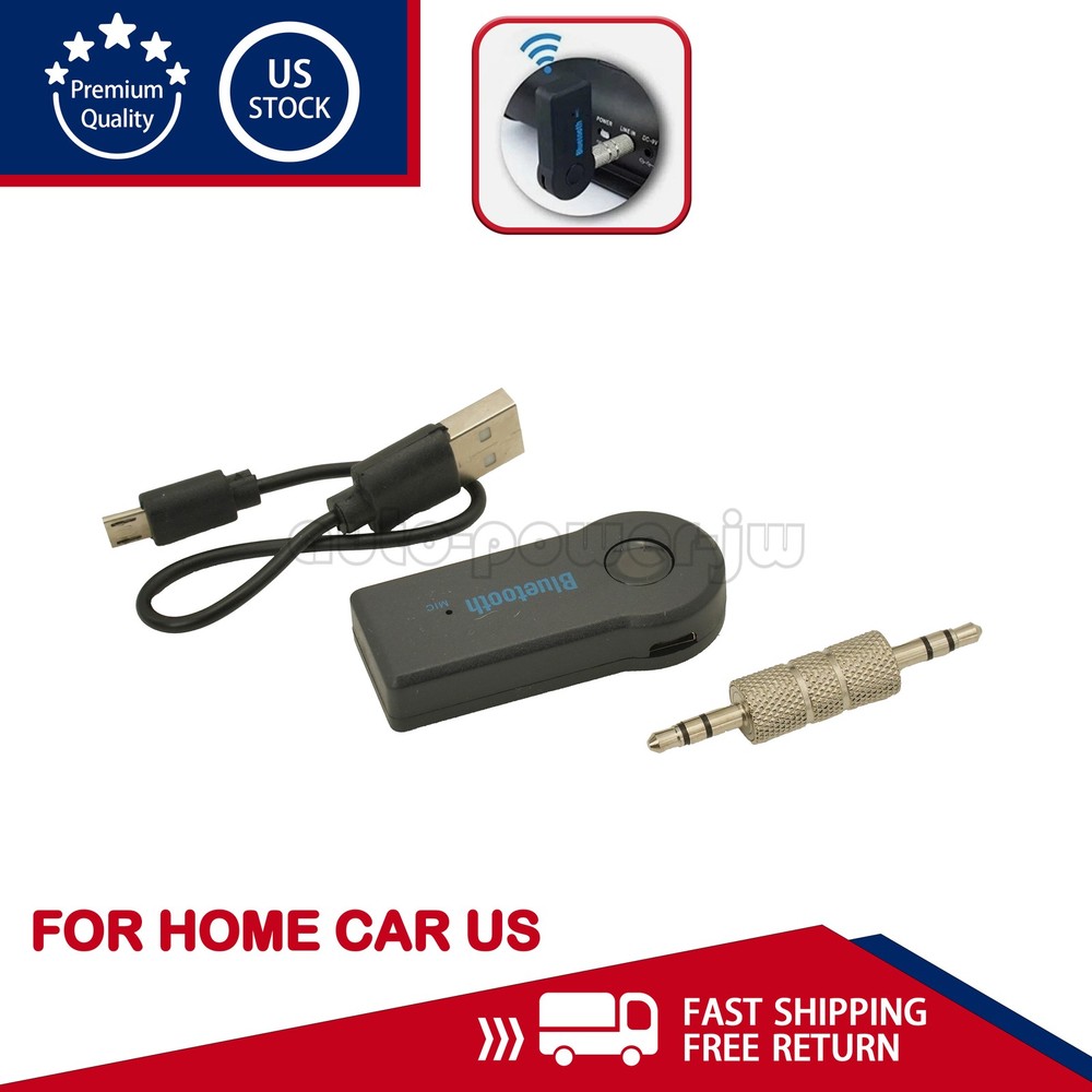 Wireless Bluetooth Receiver 3.5mm AUX Audio Stereo Music Adapter For Home Car US
