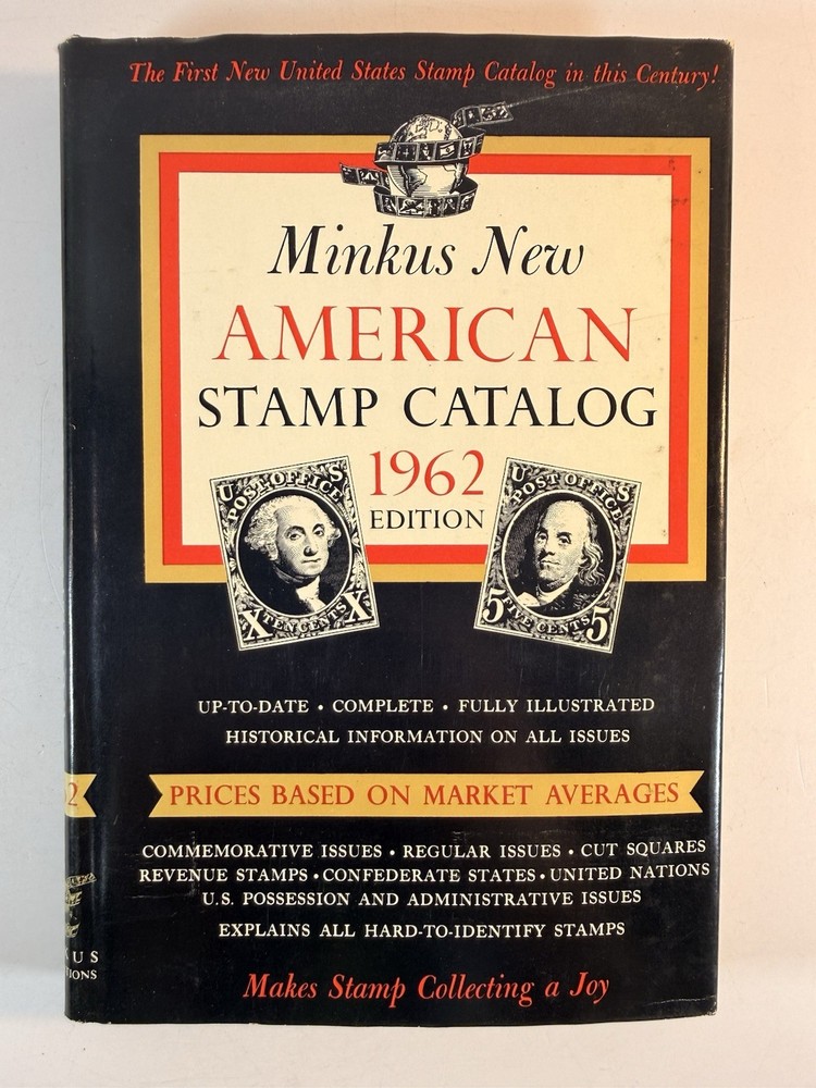 Minkus New American Stamp Catalog 1962 8th Ed 1st Printing HC/DJ