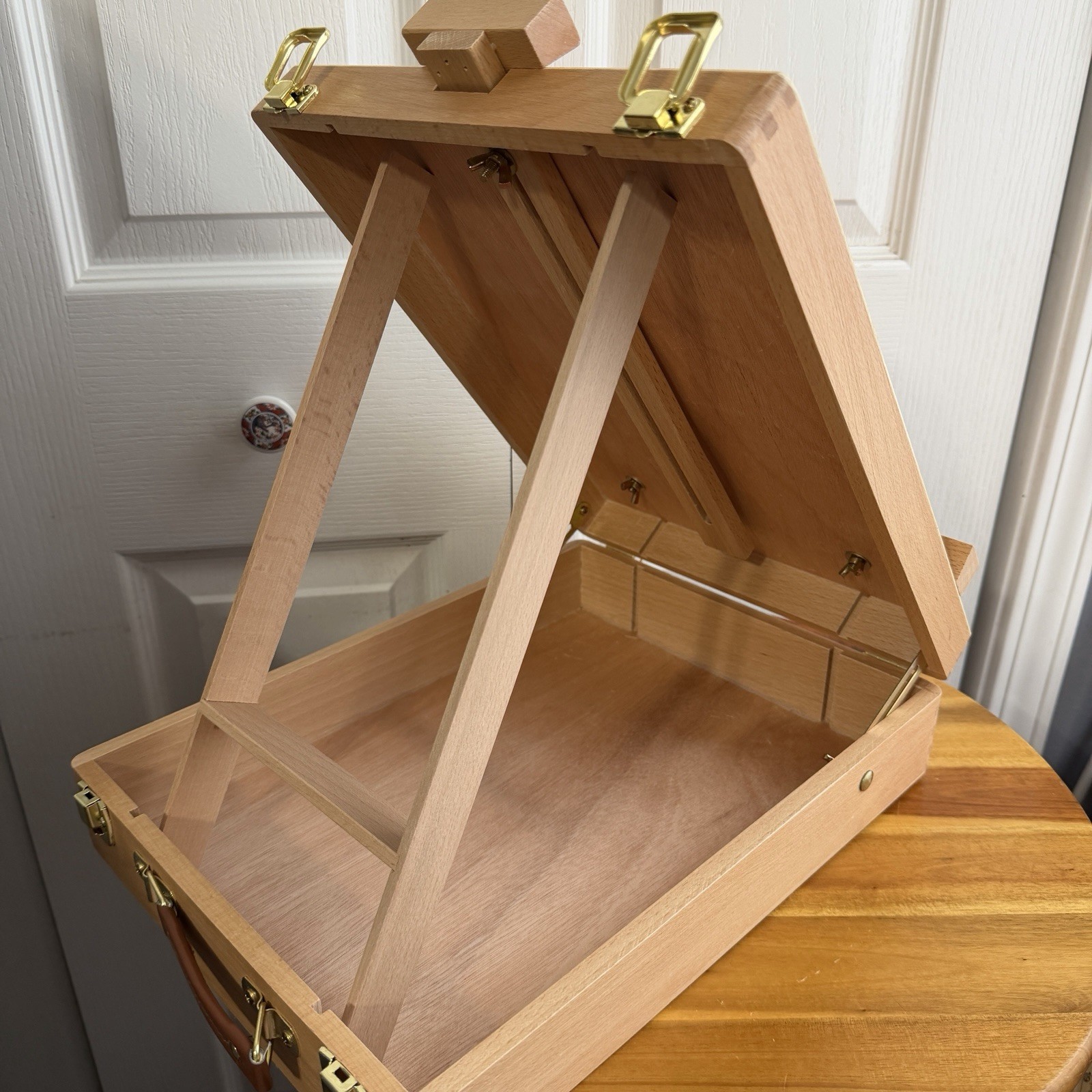 Wood Desktop Art Easel With Storage Travel Case Gifts Unisex Cottage Minimalist