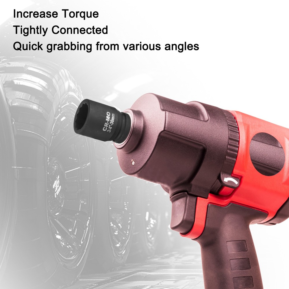 3/4-Inch Drive 12 Point Impact Socket 30mm Spindle Axle Nut Socket Driver