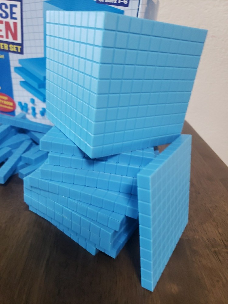 Base Ten Math Blocks Starter Set Learning Resources 141 Pieces Blue Homeschool