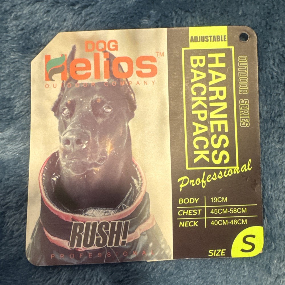 Dog Helios Small Black. Adjustable Harness Backpack