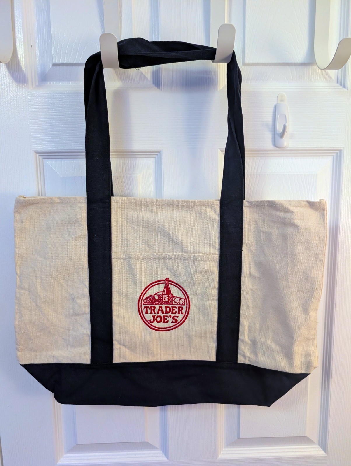 LARGE Trader Joe's Reusable Canvas Tote Bag, Navy Blue, New with Tags BULK ORDER