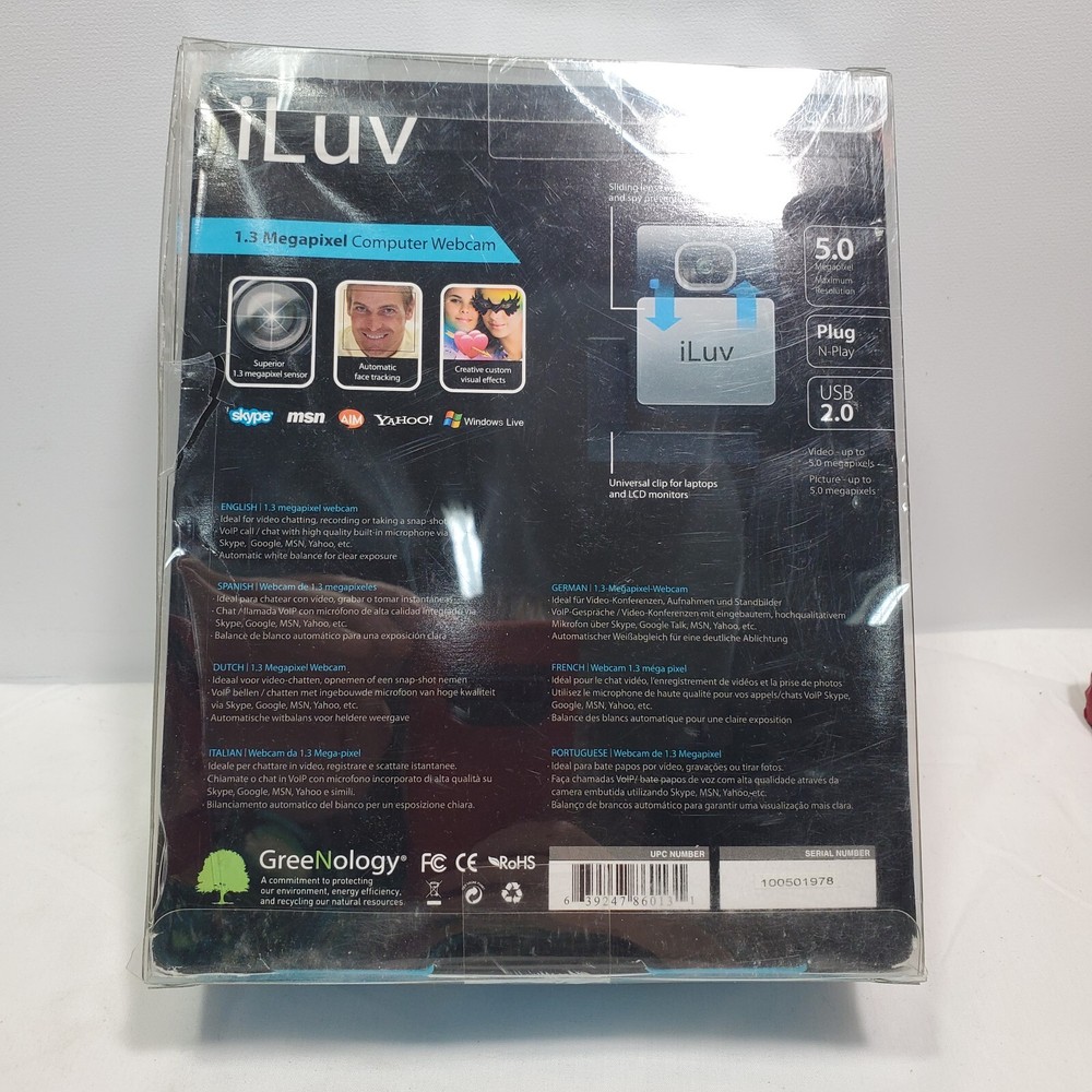 iLuv 1.3 mega pixel Compact Fit Computer Webcam ~ NEW With Box Damage