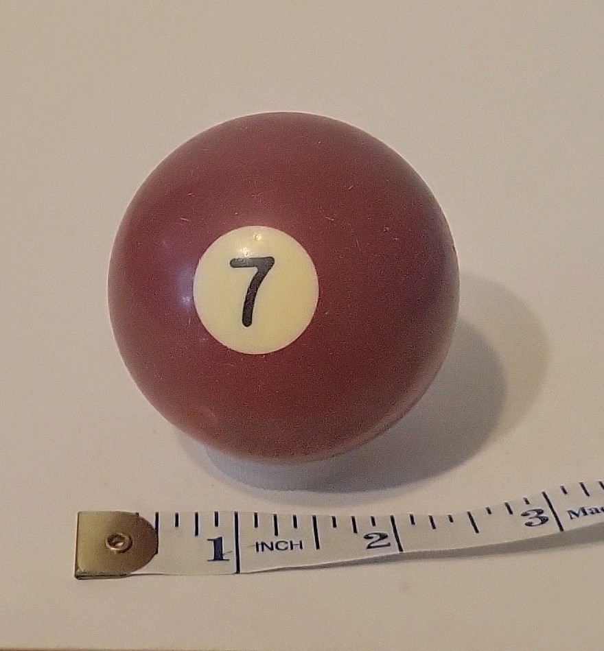 Vintage No. 7 Solid Red Pool Ball Billiard 2" Replacement (O)