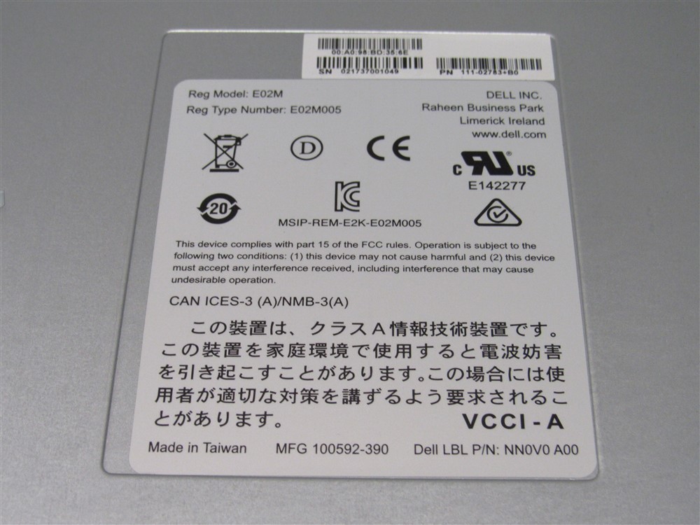 Dell F3P10 CONTROLLER 12G SAS, 4G CACHE MD3400 E02M005!