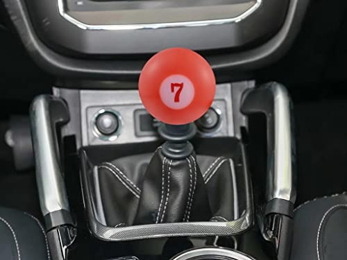Round Ball Shift Knob, Gear Shifter Knobs with 3 Adapters Head Orange Red