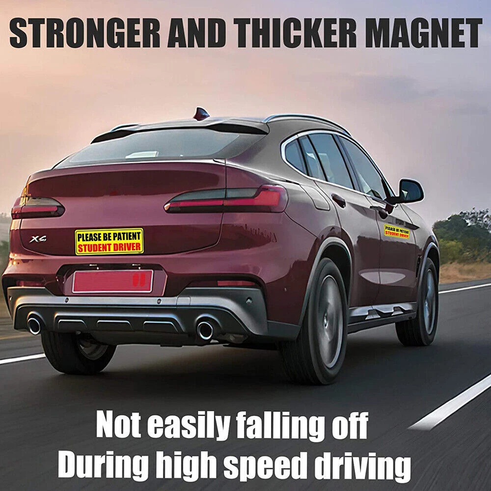 3Pcs Student Driver Magnet Car Signs Please Be Patient Car Bumper Sticker Decal