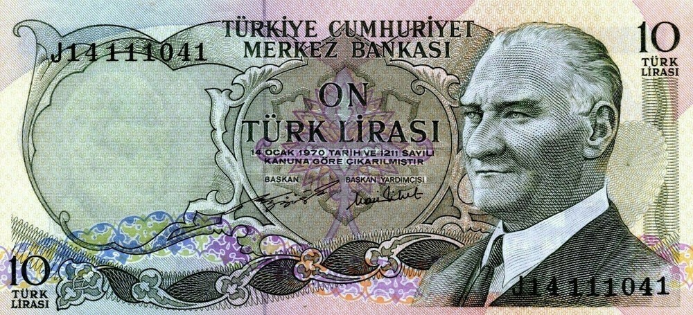 Turkey: 10 Lira, 1975