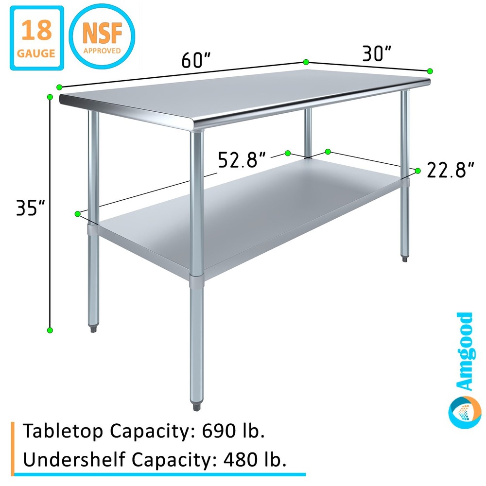 30 in. x 60 in. Stainless Steel Table