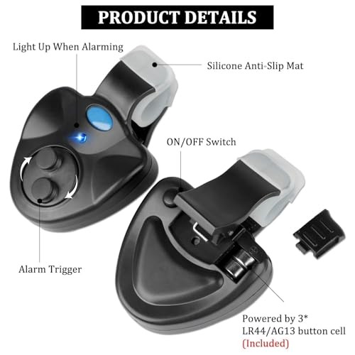 Fishing Bite Alarms, 4PCS Electronic Fish Bite Indicator, Fish Pole Clip On