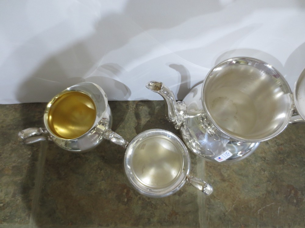 3-Pc. WALLACE Silversmiths COFFEE/TEA, CREAMER, SUGAR Polished SILVERPLATE SET