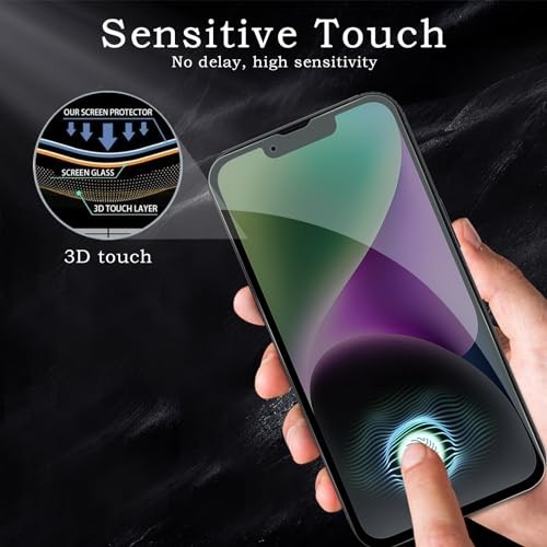 Privacy Screen Protector for iPhone 14, Shatterproof Tempered Glass