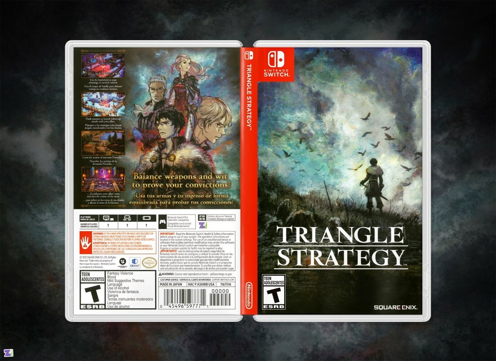 Triangle Strategy Cover Art: Replacement Insert & Case for Nintendo Switch