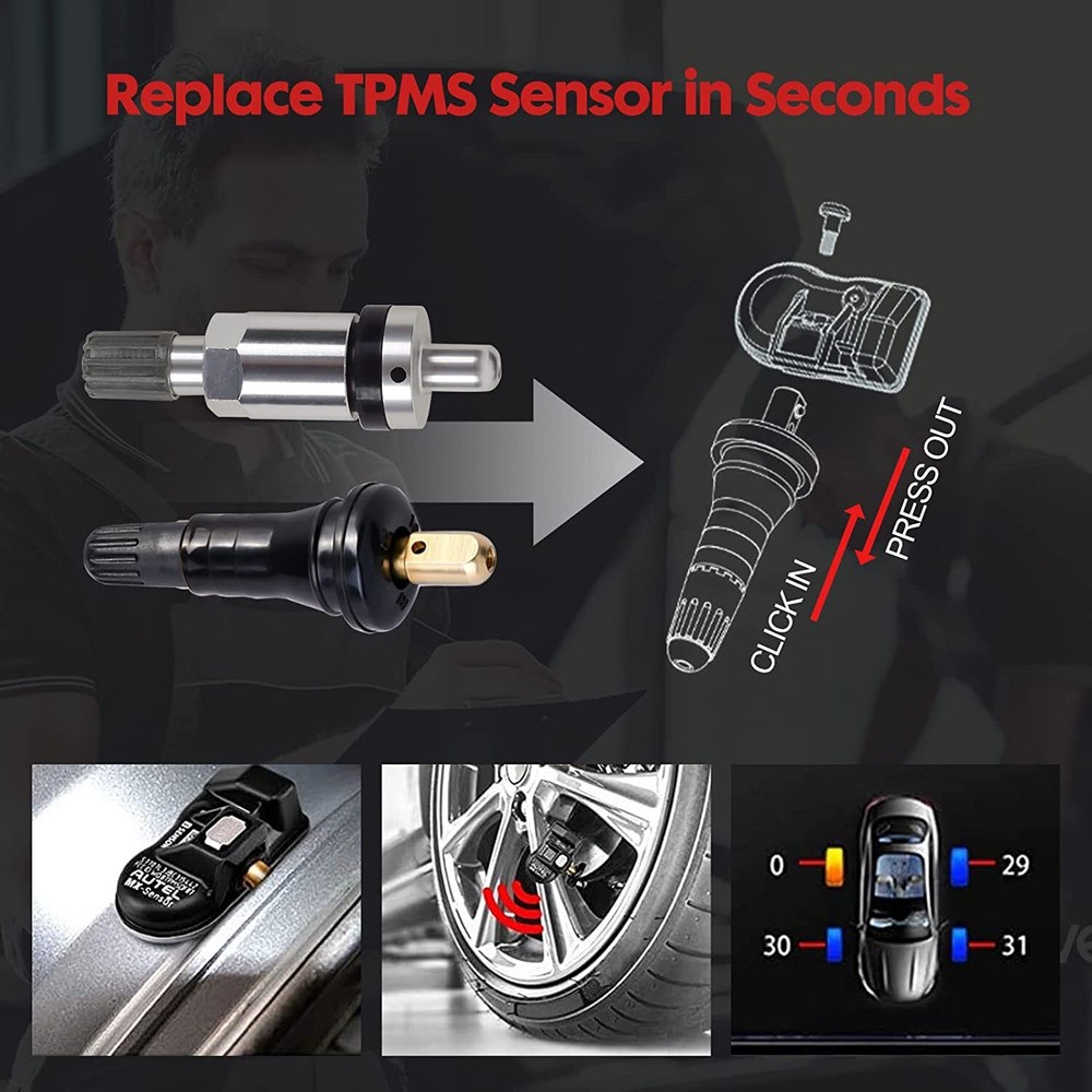 4pcs Autel MX-Sensor 315&433MHz Programmable TPMS Universal Tire pressure Sensor
