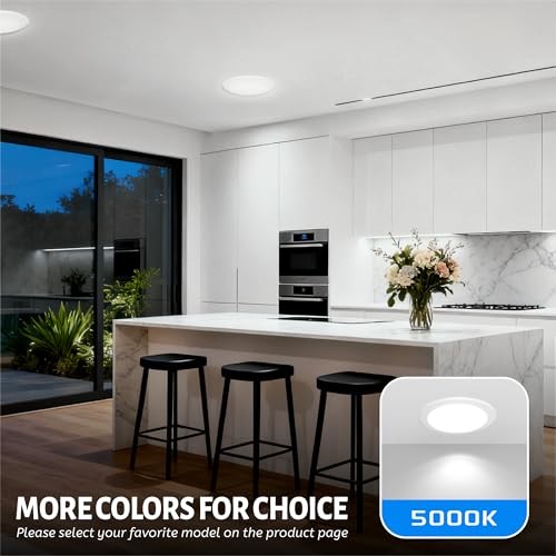 6 Inch LED Low Profile Surface Mount Disk Light - 16.5W 1000Lm - 5000K Daylight