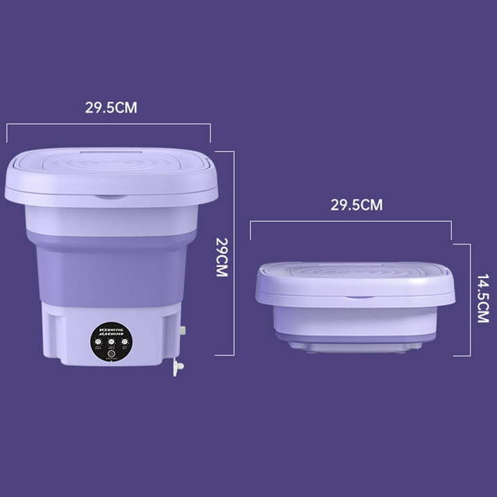 2PCS Portable Washing Machine Mini Washer 8L Capacity Foldable Washer Machine