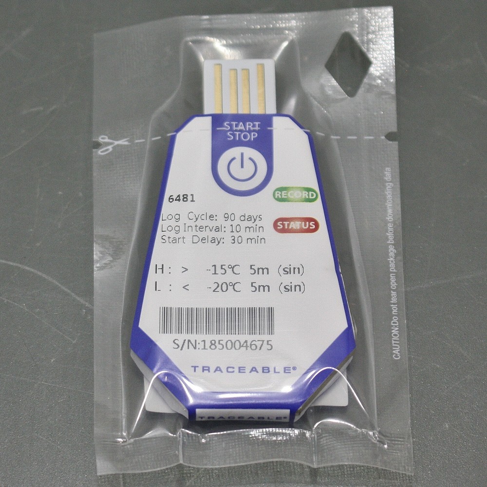 Traceable USB Temp Data Logger 6481, Single Use Thermometer, -15° C, -20° C