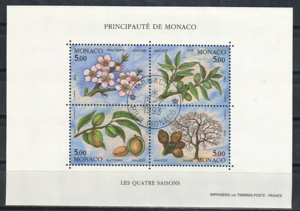 Monaco Stamp 1852  - Almond tree