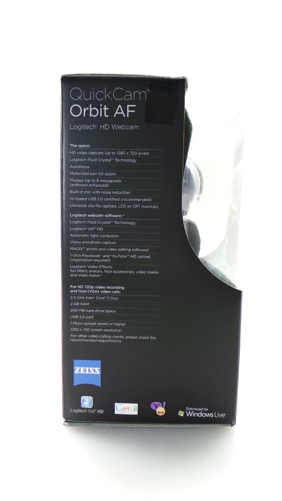 LOGITECH QuickCam Orbit AF Motorized Tracking Webcam Carl Zeiss - Open Box