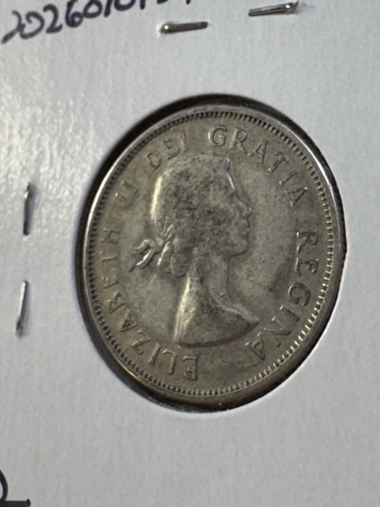 1955 Canada 25 Cents Silver Coin
