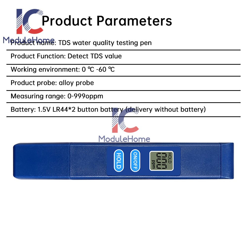 TDS Meter Digital Tester Water Quality Testing Tool for Drinking Water 0-9990ppm