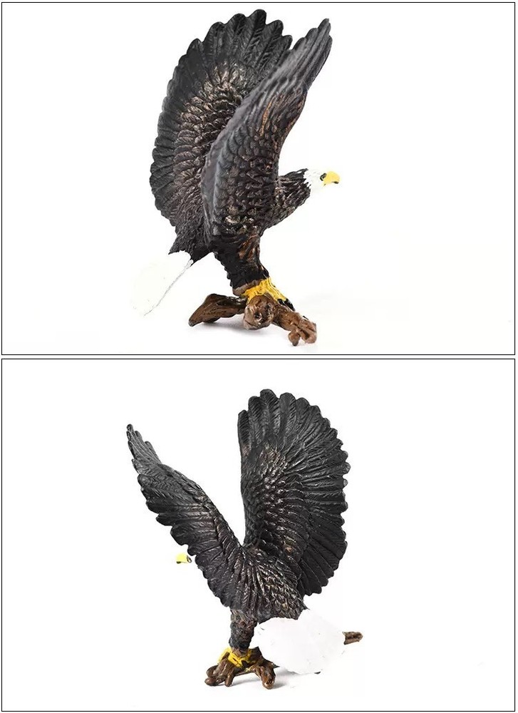 3PCS Simulated Bald Eagle Figurines Realistic Plastic Eagle Model Action Figures