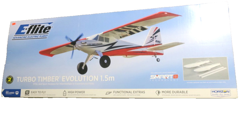 E-flite EFlite Turbo Timber Evolution 1.5m Bind N Fly BNF Basic includes Floats