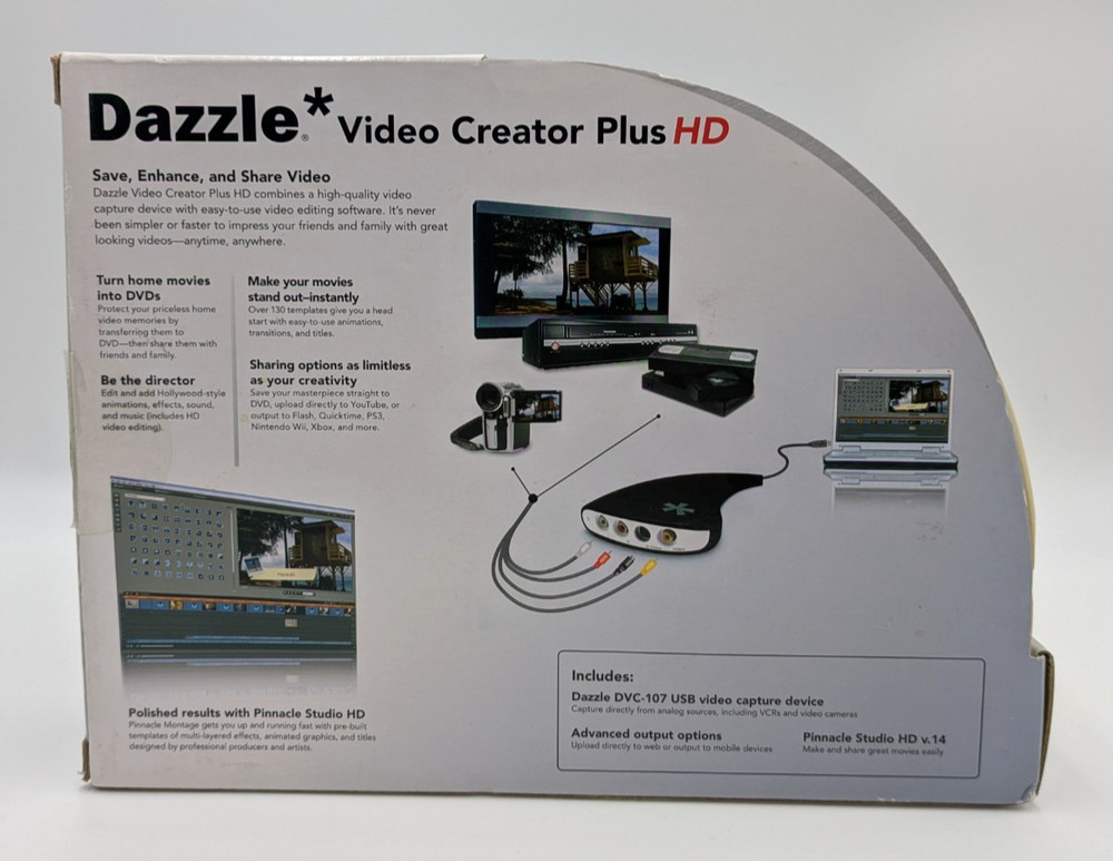 Dazzle DVC-107 Video Creator Plus HD USB Capture Device - Open Box