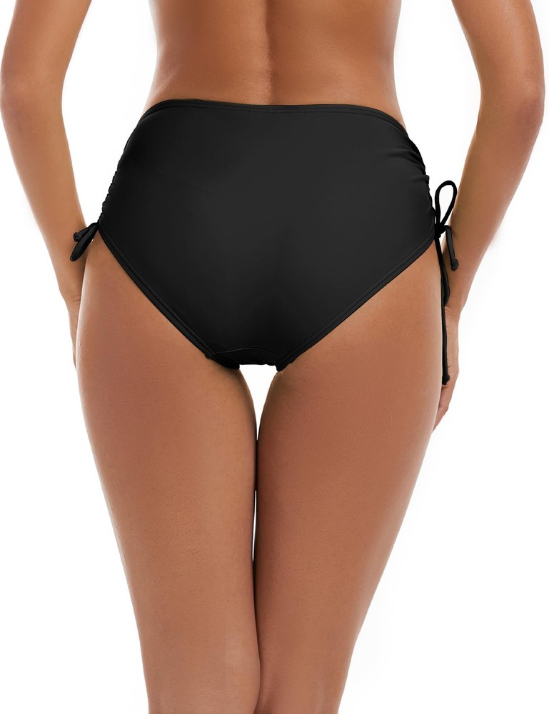 Bonneuitbebe Women Full Coverage Mid Waisted Bikini Bottom