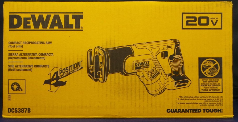 DEWALT DCS387B 20V MAX Cordless Reciprocating Saw, Compact, Variable Speed NEW
