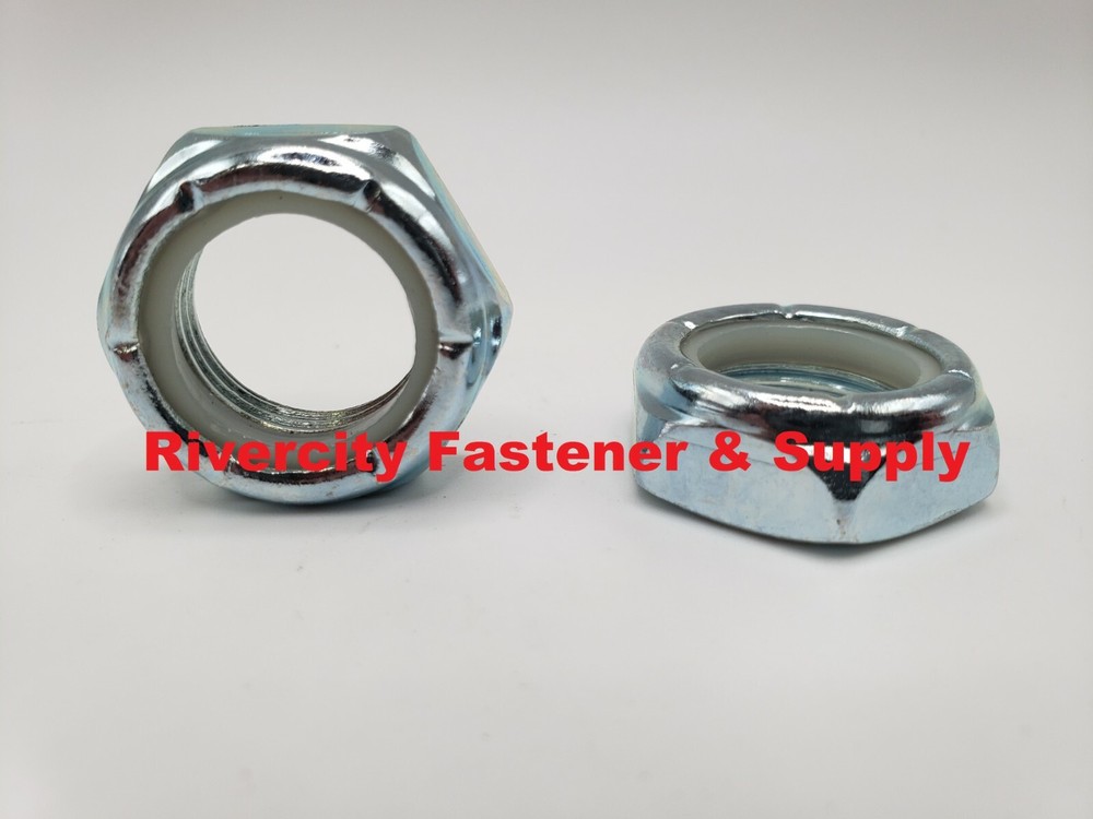 (10) 3/4-16 Nylon Insert Lock Nut Thin / Jam / Half thick Fine Thread 3/4x16